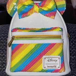 Disney Loungefly Rainbow Minnie Backpack